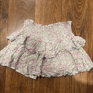 Katie J NYC Pink and Green Floral Skirt